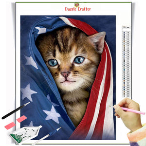 MY PATRIOT KITTEN  Diamond Painting Kit - DAZZLE CRAFTER