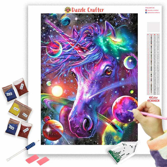 PURPLE FANTASY UNICORN  Diamond Painting Kit