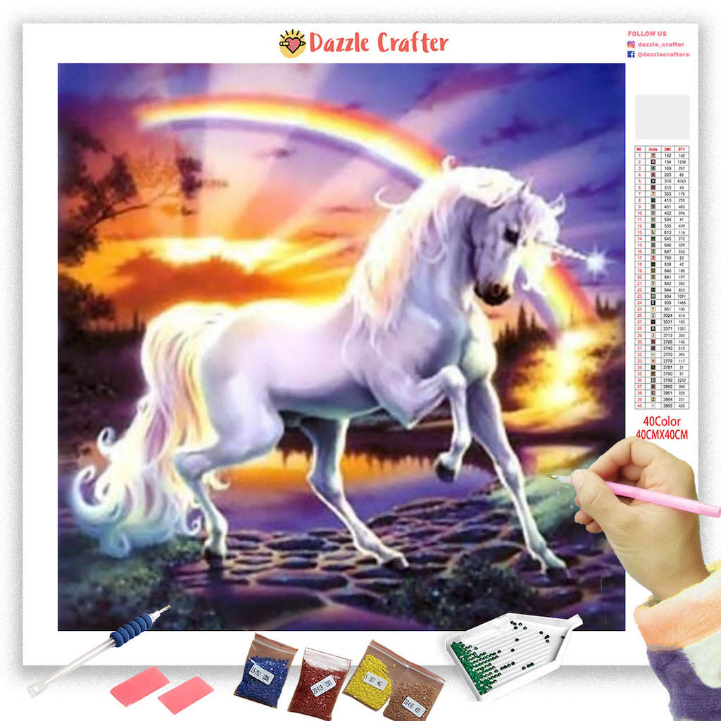 RAINBOW UNICORN Diamond Painting Kit - DAZZLE CRAFTER