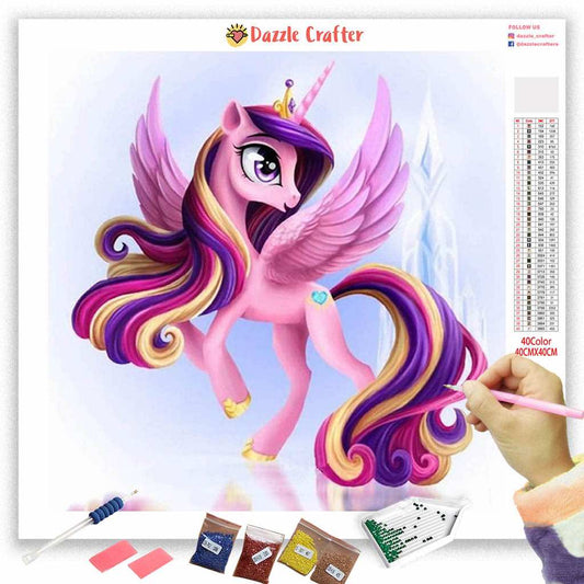 BABY PINK UNICORN WITH WINGS Diamond Painting Kit