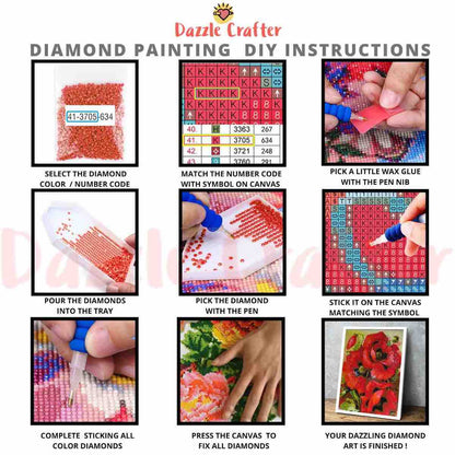PINK FLOWERS DREAMCATCHER Diamond Painting Kit