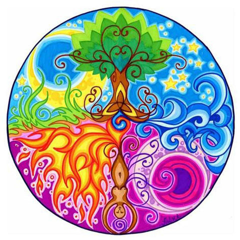Image of COLORFUL TREE MANDALA Diamond Painting Kit