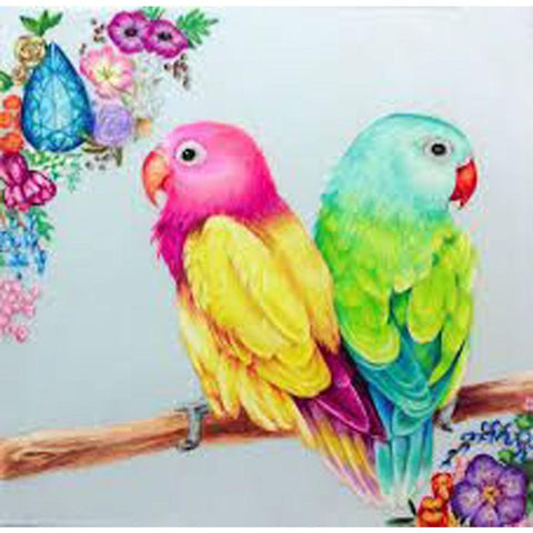 Image of TWO PARROTS Diamond Painting Kit