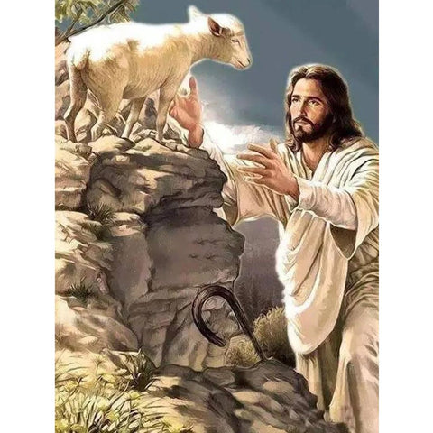 Image of JESUS CHRIST WITH LAMB  Diamond Painting Kit