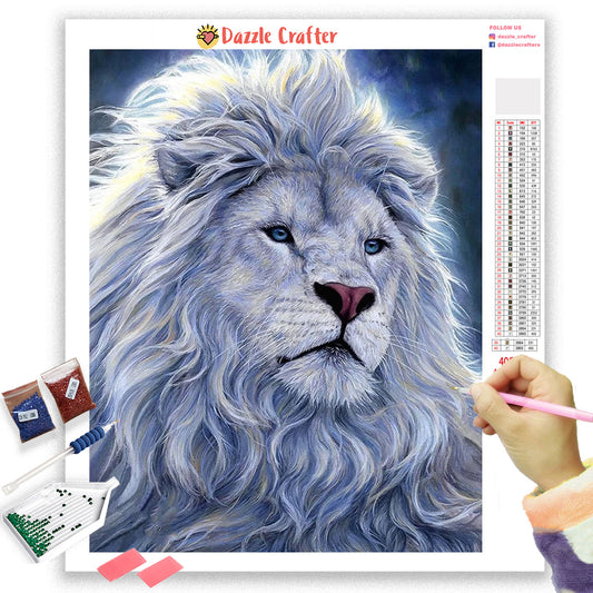 MAJESTIC WHITE LION  Diamond Painting Kit