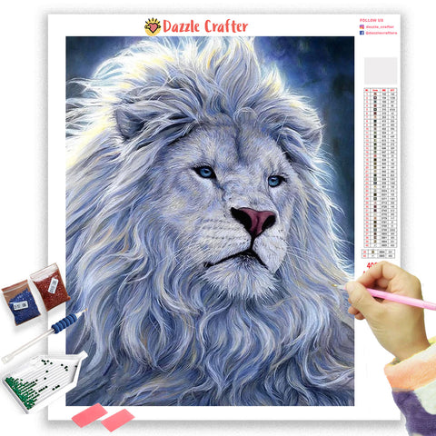 Image of MAJESTIC WHITE LION  Diamond Painting Kit