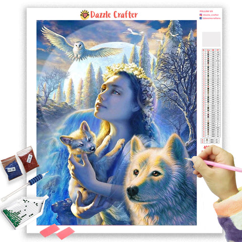 Image of WOLF WOMAN Diamond Painting Kit