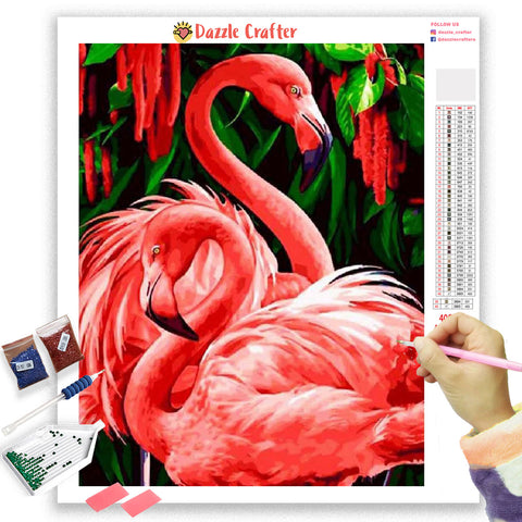 Image of DANCING FLAMINGOES Diamond Painting Kit