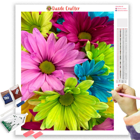 Image of COLORFUL DAISY FLOWERS Diamond Painting Kit