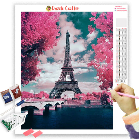 Image of CHERRY BLOSSOMS IN PARIS Diamond Painting Kit