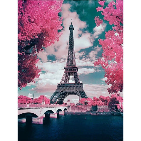 Image of CHERRY BLOSSOMS IN PARIS Diamond Painting Kit