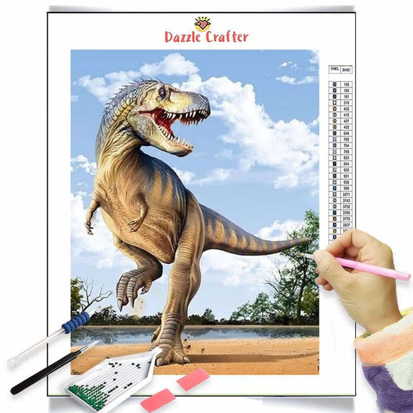 ROARING DINOSAUR Diamond Painting Kit – DAZZLE CRAFTER