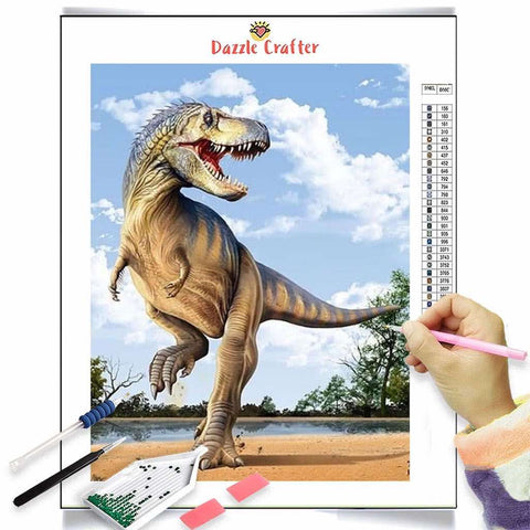 Image of ROARING DINOSAUR Diamond Painting Kit