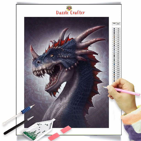 ROARING FIERCE DINOSAUR Diamond Painting Kit – DAZZLE CRAFTER