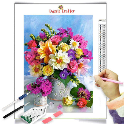 GLORIOUS FLOWERS IN VASE Diamond Painting Kit