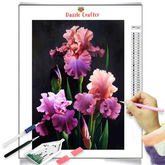 PINK LILAC ORCHIDS Diamond Painting Kit