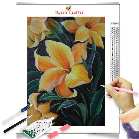 Image of YELLOW LILIES Diamond Painting Kit