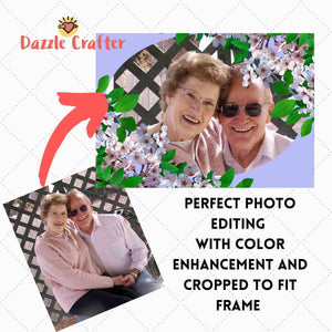 CUSTOM PHOTO WITH FLOWER FRAME - MAKE YOUR OWN DIAMOND PAINTING