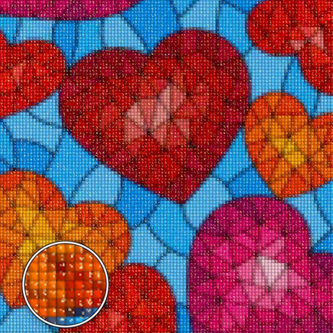 Image of FALLING HEARTS & DIAMONDS Diamond Painting Kit - DAZZLE CRAFTER