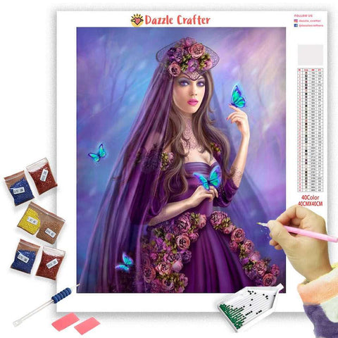 Image of BLUE BUTTERFLY SWEETHEART Diamond Painting Kit