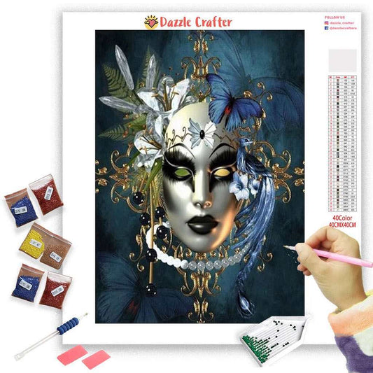 SILVER VENICE MASK  Diamond Painting Kit