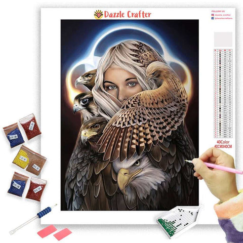 Image of LADY HAWK Diamond Painting Kit