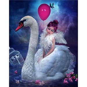 LITTLE GIRL AND THE SWAN Diamond Painting Kit