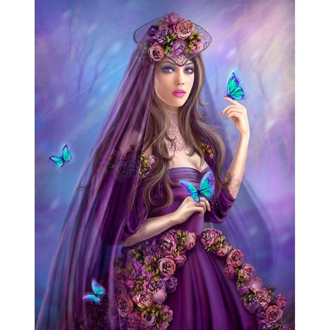 Image of BLUE BUTTERFLY SWEETHEART Diamond Painting Kit