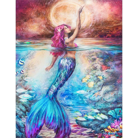 Image of MERMAID IN FULL MOON  Diamond Painting Kit