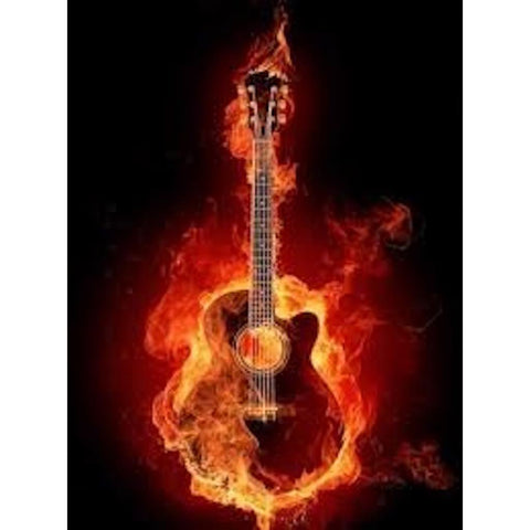 Image of BLAZING GUITAR Diamond Painting Kit