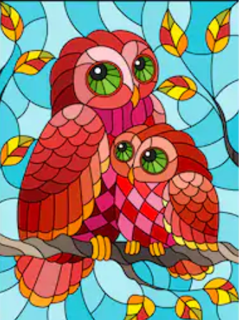 Image of OWL WITH BABY Diamond Painting Kit - DAZZLE CRAFTER