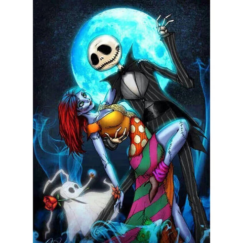 Image of DANCING SKULL COUPLE Diamond Painting Kit - DAZZLE CRAFTER