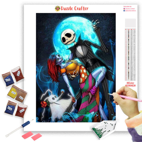 Image of DANCING SKULL COUPLE Diamond Painting Kit - DAZZLE CRAFTER