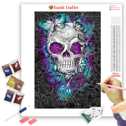 Image of SKULL BUTTERFLY Diamond Painting Kit - DAZZLE CRAFTER