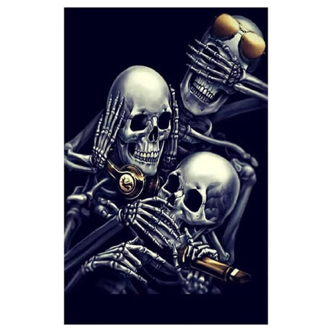 Image of SKULLS LAUGHING AWAY Diamond Painting Kit - DAZZLE CRAFTER