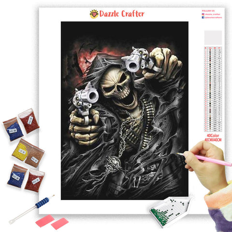 Image of FIGHTING WITH GUNS  Diamond Painting Kit - DAZZLE CRAFTER