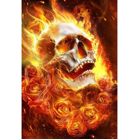 Image of BLAZING SKULL Diamond Painting Kit - DAZZLE CRAFTER
