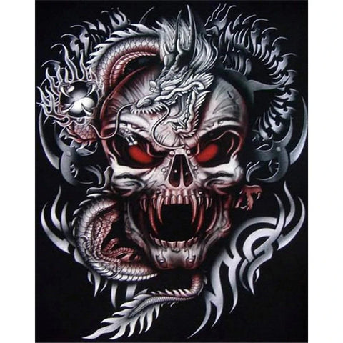 Image of BLOOD EYES SKULL Diamond Painting Kit - DAZZLE CRAFTER