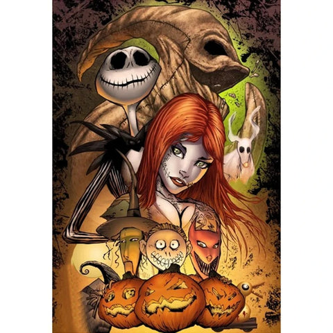 Image of HALLOWEEN SKULL COUPLE Diamond Painting Kit - DAZZLE CRAFTER