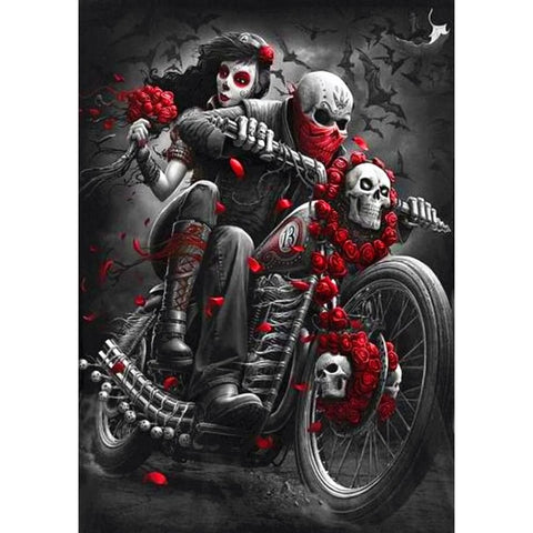 Image of POWER BIKER SKULL Diamond Painting Kit - DAZZLE CRAFTER
