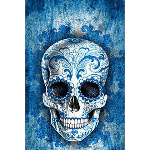 Image of THE BLUE SKULL  Diamond Painting Kit