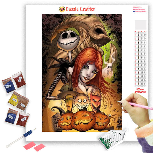 HALLOWEEN SKULL COUPLE Diamond Painting Kit - DAZZLE CRAFTER