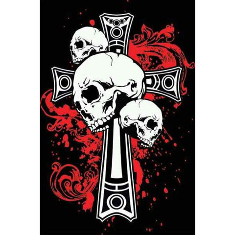 Image of SKULL ON THE CROSS Diamond Painting Kit
