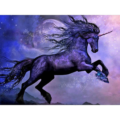 VIBRANT PURPLE UNICORN AT DUSK Diamond Painting Kit