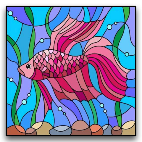 Image of PRETTY PINK FISH Diamond Painting Kit - DAZZLE CRAFTER