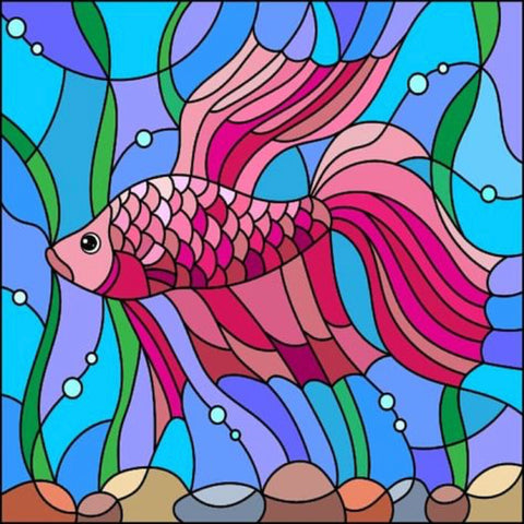 Image of PRETTY PINK FISH Diamond Painting Kit - DAZZLE CRAFTER