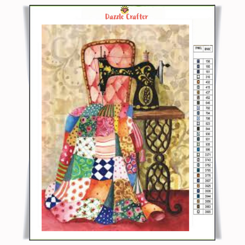 Image of SEWING A QUILT Diamond Painting Kit - DAZZLE CRAFTER