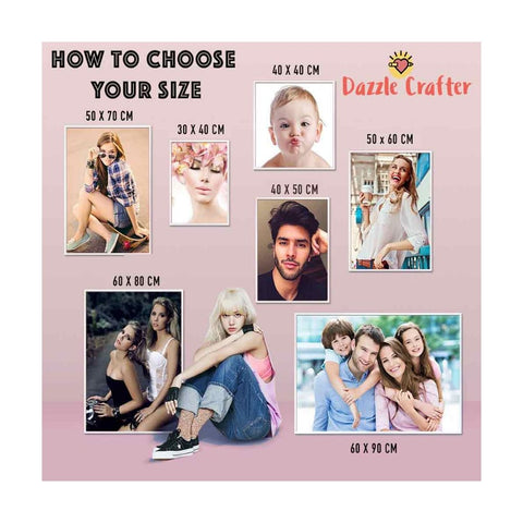 Image of CUSTOM PHOTO WITH VALENTINE HEART FRAME - MAKE YOUR OWN DIAMOND PAINTING