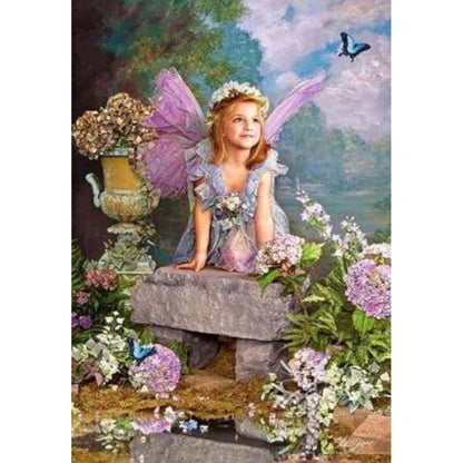 ANGEL WITH LILAC FLOWERS Diamond Painting Kit
