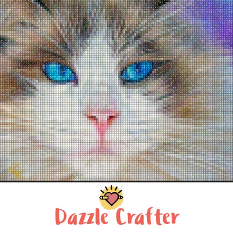 Image of BLUE EYED CAT  Diamond Painting Kit - DAZZLE CRAFTER